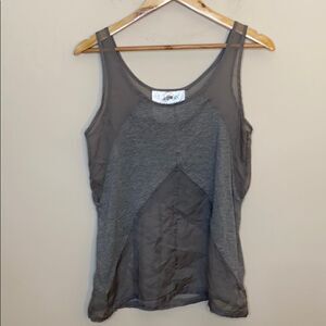 UO Upson Downes Grey Mixed Media Tank
